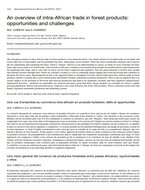 An overview of intra-African trade in forest products: opportunities and challenges.  In International Forestry Review Vol.17 (S3)