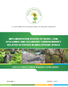 Implementation status of REDD+, CDM, AFOLU/INDC and voluntary carbon market related activities in Anglophone Africa
